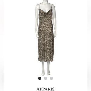 APPARIS animal print long midi slip dress medium